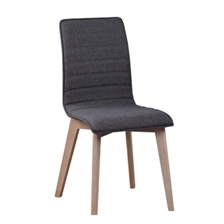 Rowico Gracy | Spisebordsstol med stofsæde | Mørkegrå m. hvidpigmenteret